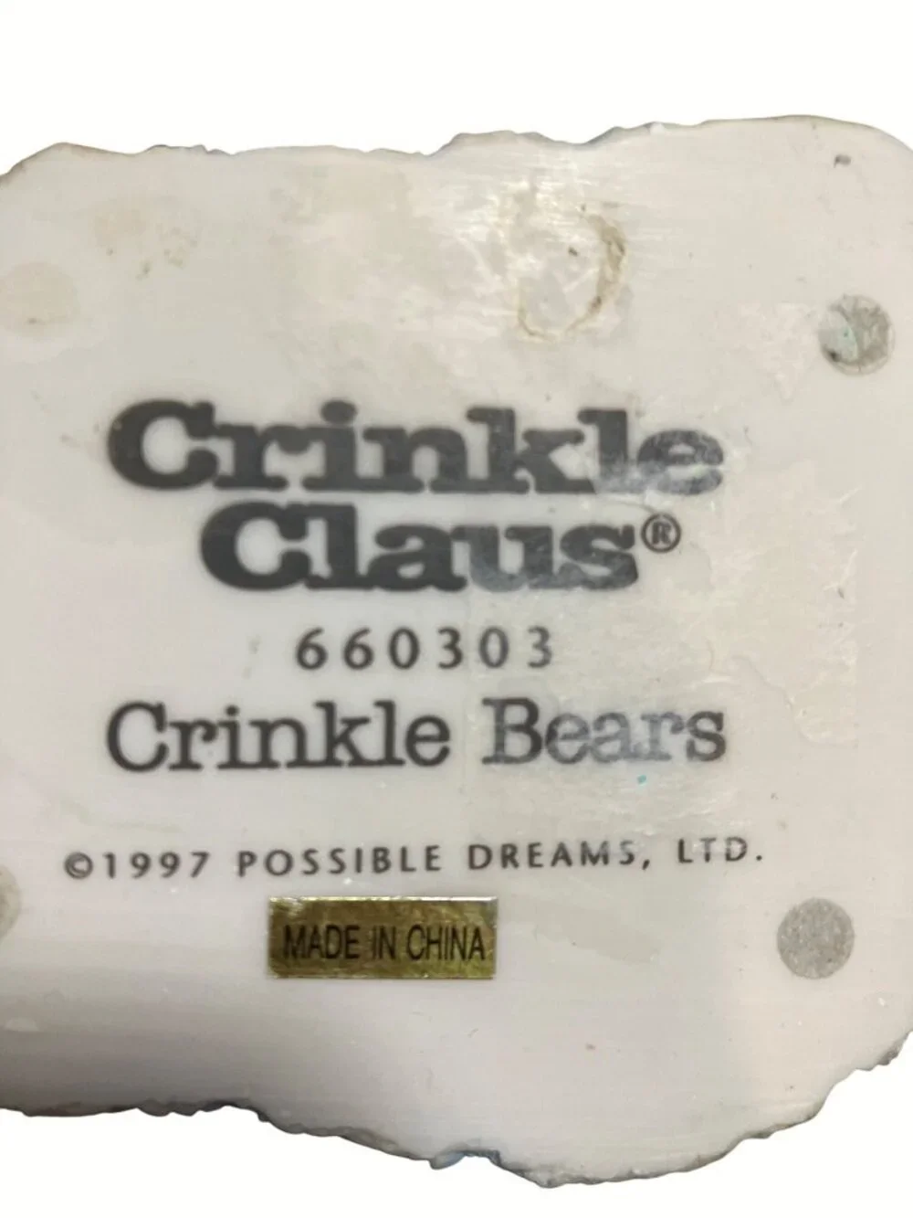 Crinkle Claus Crinkle Bears Figurine By Possible Dreams 1997 Christmas Decor